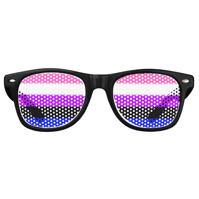 Falln Genderfluid Pride Flag Retro Sunglasses (Front)