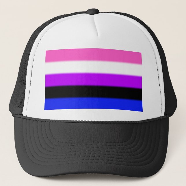 Falln Genderfluid Pride Flag Trucker Hat (Front)