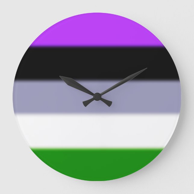 Falln Genderqueer Pride Flag Large Clock (Front)