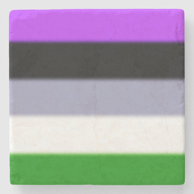 Falln Genderqueer Pride Flag Stone Coaster (Front)