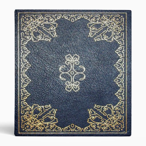 Falln Gilded Gold and Blue Book Binder | Zazzle