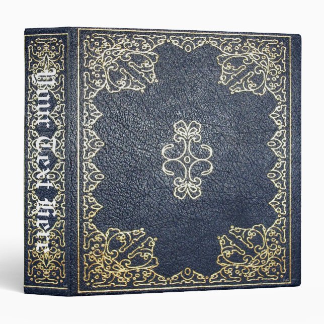 Falln Gilded Gold and Blue Book Binder (Front/Spine)