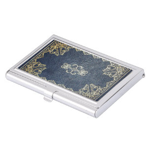Falln Gilded Gold and Blue Book Case For Business Cards