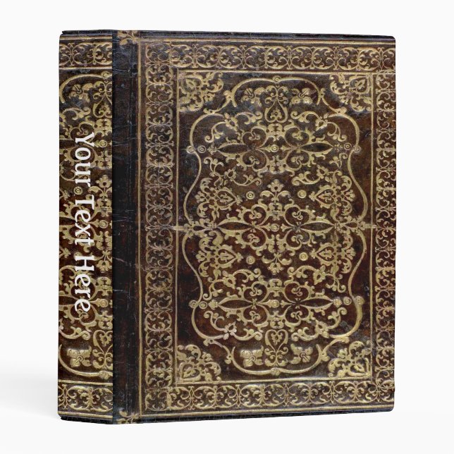Falln Gilded Leather Tome Book Mini Binder (Front/Spine)