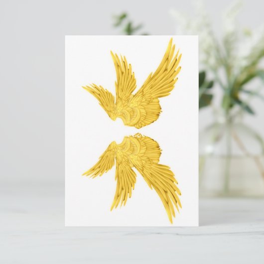 Falln Gold Archangel Wings (Standing Front)