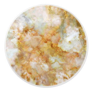 Falln Gold Rippled Marble Ceramic Knob