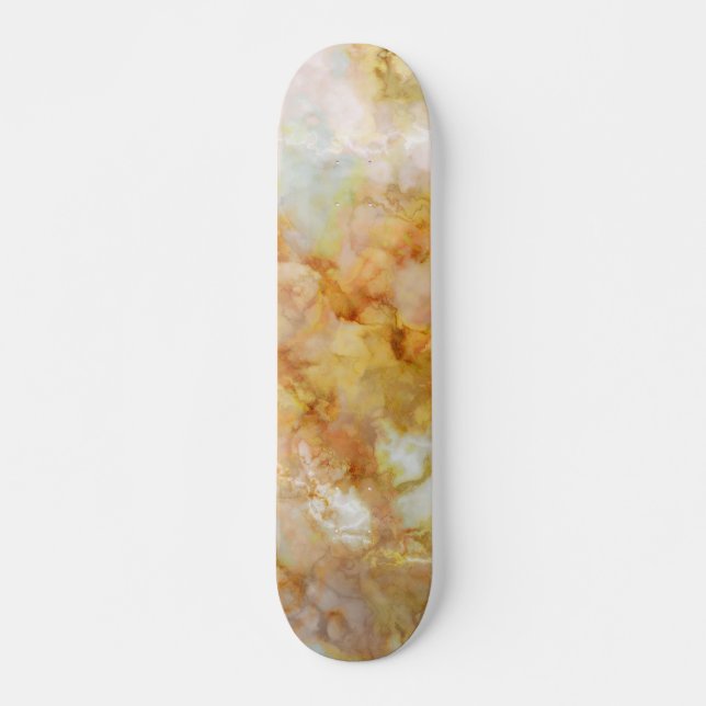 Falln Gold Rippled Marble Skateboard Deck (Front)