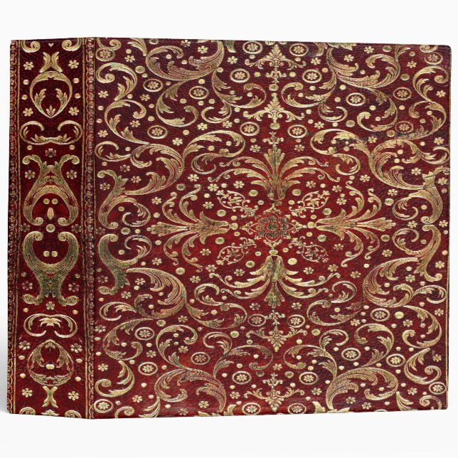 Falln Gold Swirled Red Book Binder (Front/Spine)