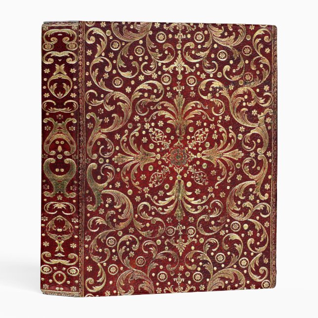 Falln Gold Swirled Red Book Mini Binder (Front/Spine)
