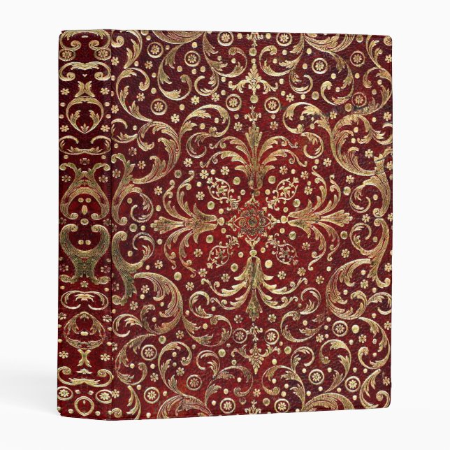 Falln Gold Swirled Red Book Mini Binder (Front/Spine)