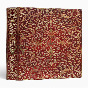 Falln Gold Swirled Red Book (text) 3 Ring Binder