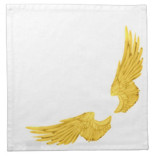 Falln Golden Angel Wings Cloth Napkin