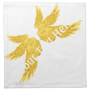 Falln Golden Archangel Wings Cloth Napkin