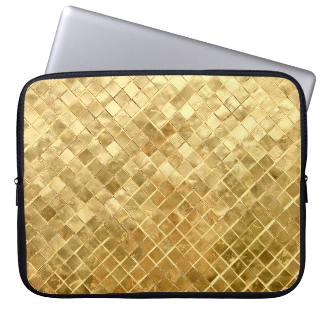 Falln Golden Checkerboard Laptop Sleeve (Front)