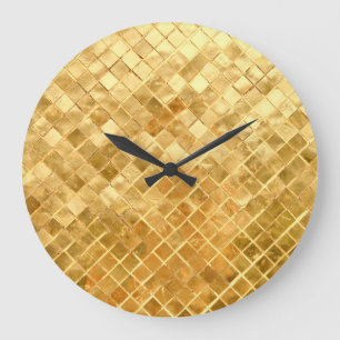 Falln Golden Checkerboard Large Clock