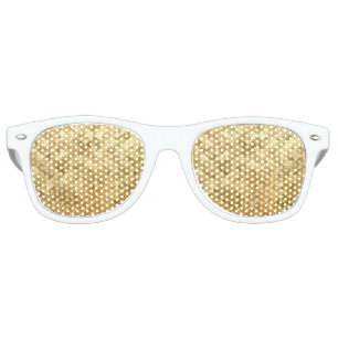Falln Golden Checkerboard Retro Sunglasses
