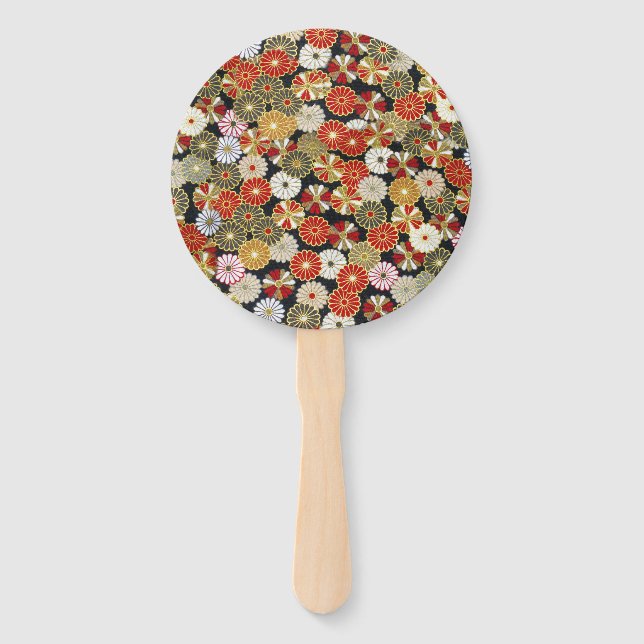 Falln Golden Chrysanthemums Hand Fan (Front)