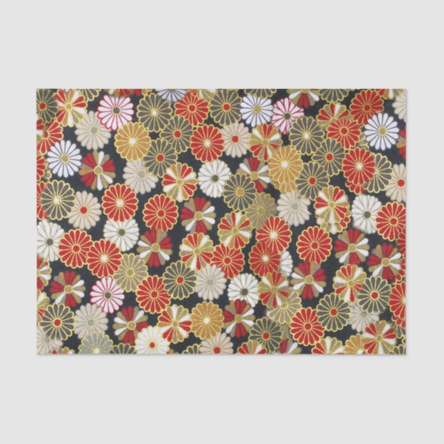 Falln Golden Chrysanthemums Tissue Paper (Front)