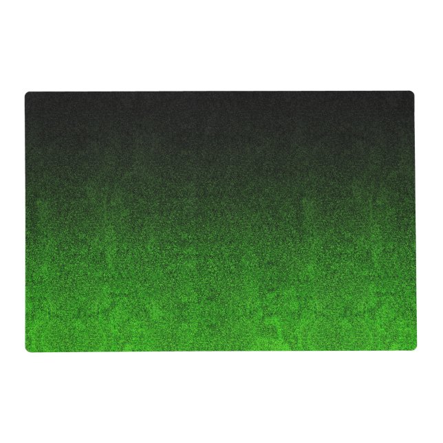 Falln Green & Black Glitter Gradient Placemat (Front)
