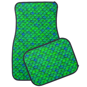 Falln Green Blue Scales Car Floor Mat