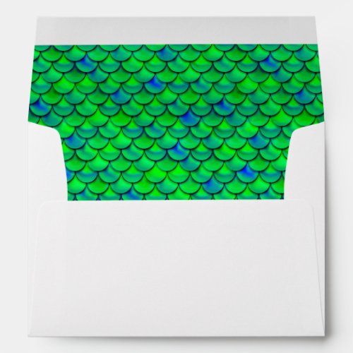 Falln Green Blue Scales Envelope