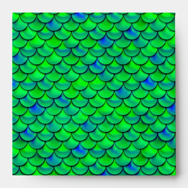 Falln Green Blue Scales Envelope (Front)