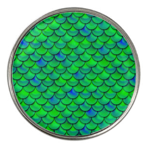 Falln Green Blue Scales Golf Ball Marker