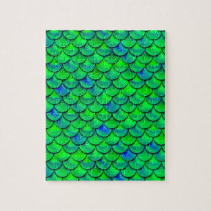 Falln Green Blue Scales Jigsaw Puzzle