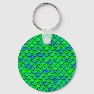 Falln Green Blue Scales Keychain