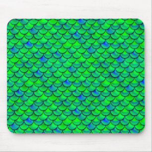 Falln Green Blue Scales Mouse Pad