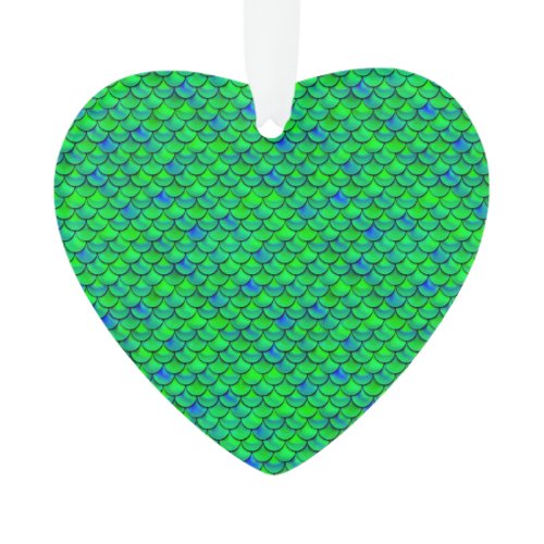 Falln Green Blue Scales Ornament