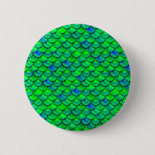 Falln Green Blue Scales Pinback Button
