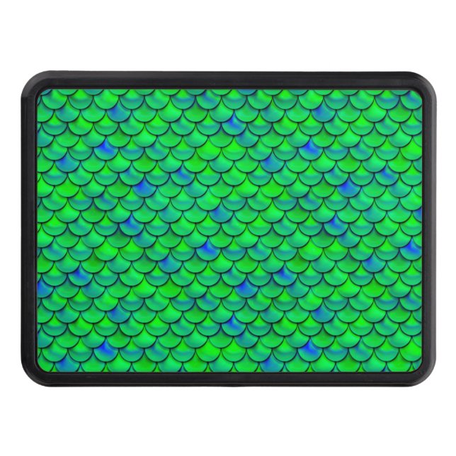 Falln Green Blue Scales Tow Hitch Cover (Front)