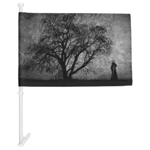 Falln Grim Reaper Original Art Boundaries Between Car Flag