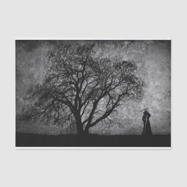 Falln Grim Reaper Original Art Boundaries Between Tissue Paper (Front)