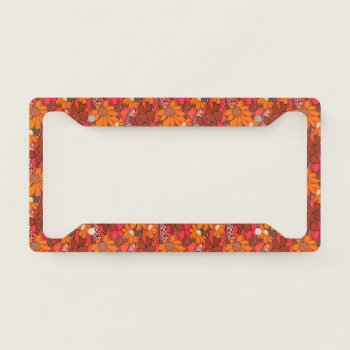 Falln Groovy Flowers License Plate Frame by FallnAngelCreations at Zazzle