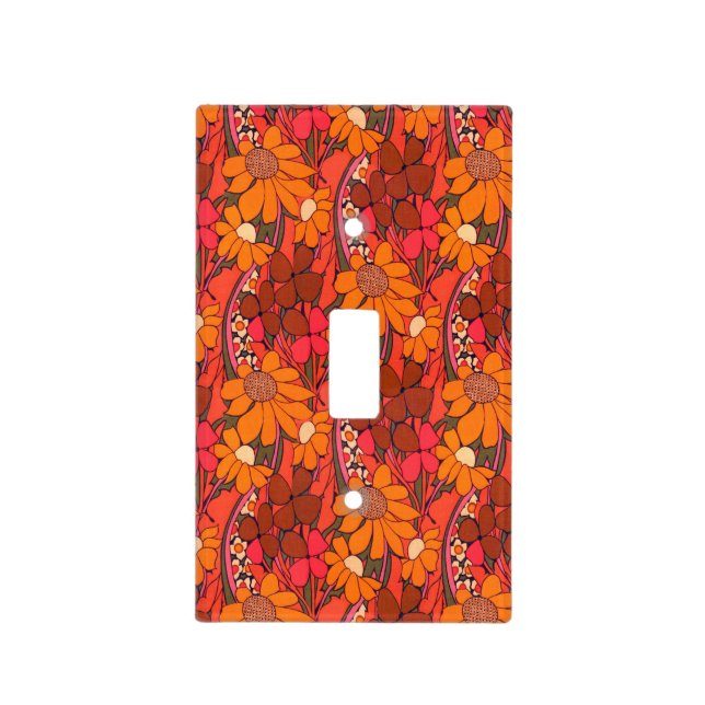 Falln Groovy Flowers Light Switch Cover (Front)