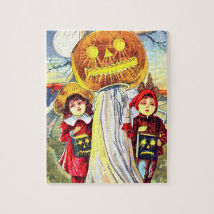 Falln Halloween Pumpkin Ghost Jigsaw Puzzle