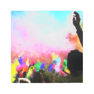 Falln Holi Colors Metal Print