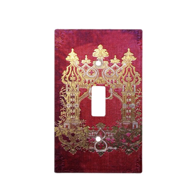 Falln Ink Stained Crimson Light Switch Cover (Front)