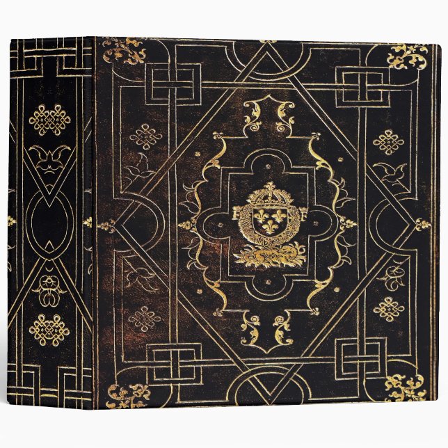 Falln Leather and Gold 3 Ring Binder (Front/Spine)