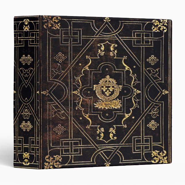 Falln Leather and Gold 3 Ring Binder (Front/Spine)