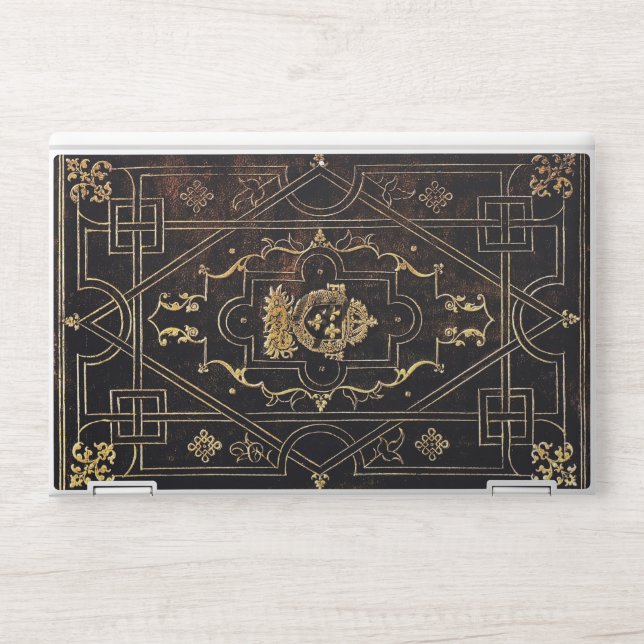 Falln Leather and Gold HP Laptop Skin (Front)