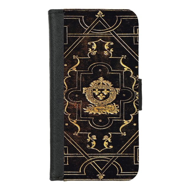 Falln Leather and Gold iPhone Wallet Case (Front)