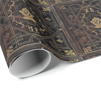 Falln Leather And Gold Wrapping Paper by FallnAngelCreations at Zazzle