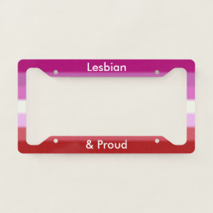 Falln Lesbian and Proud License Plate Frame