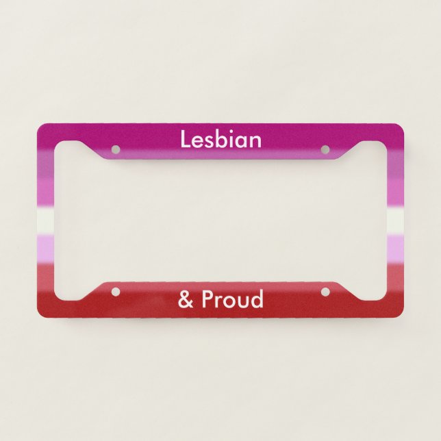 Falln Lesbian and Proud License Plate Frame (Front)
