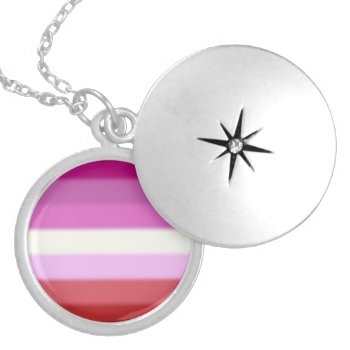 Falln Lesbian Pride Flag Locket Necklace by FallnAngelCreations at Zazzle