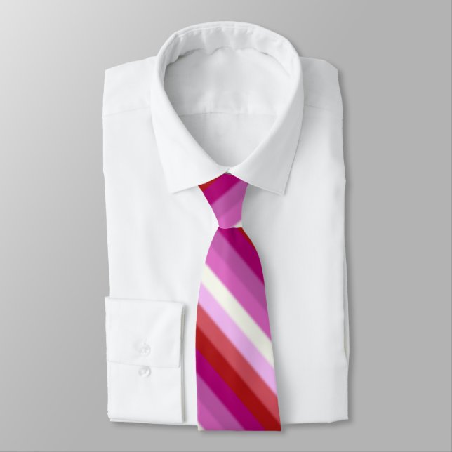 Falln Lesbian Pride Flag Neck Tie (Tied)
