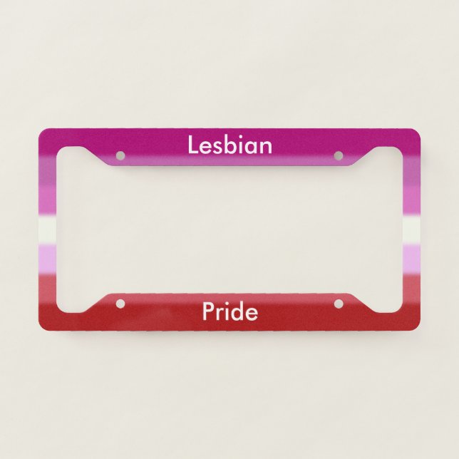 Falln Lesbian Pride License Plate Frame (Front)